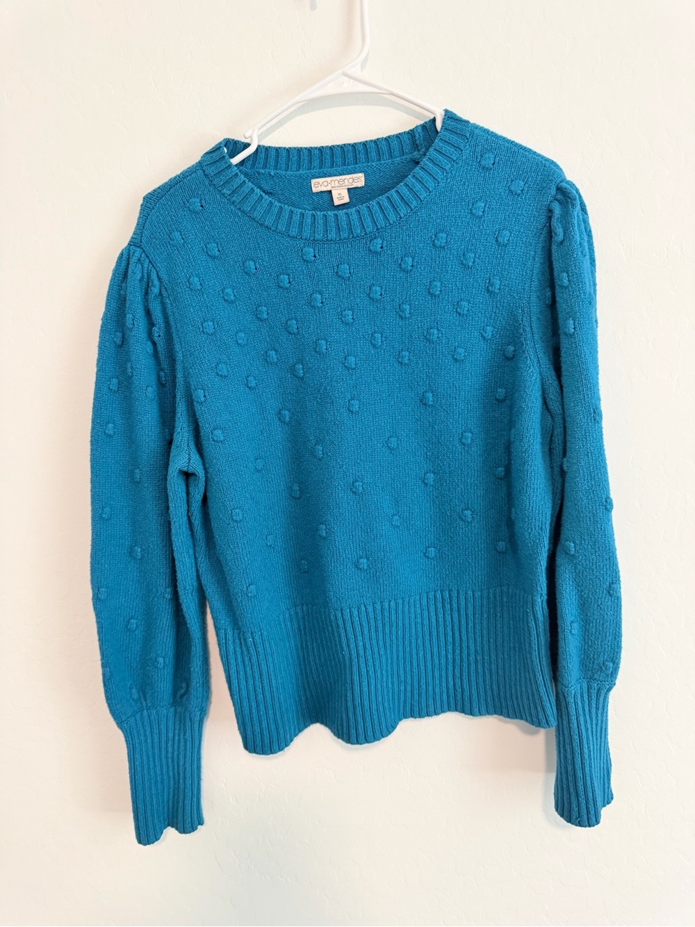 Eloquence Teal Dot-Textured Crewneck Sweater - Women
